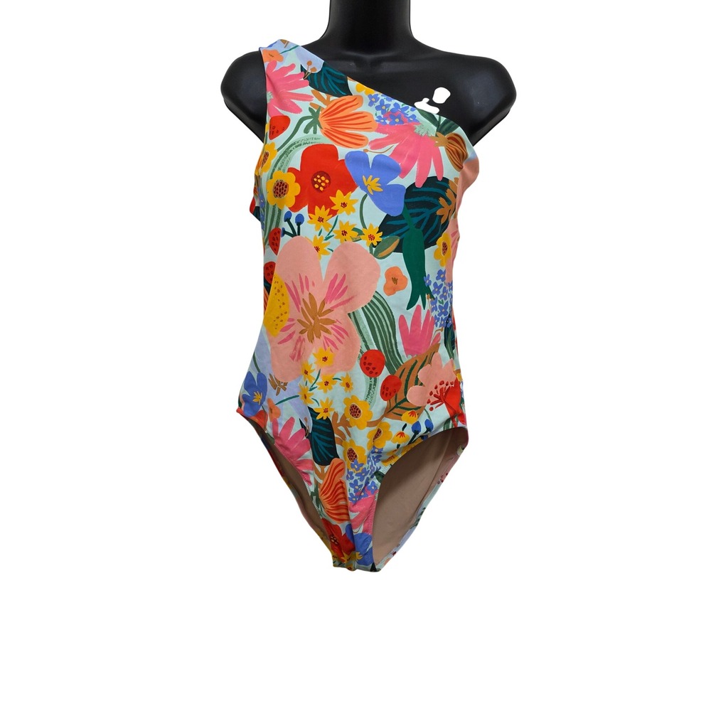 Summersalt One Shoulder Sidestroke Swimsuit Womens 12 Floral Cutout Multicolor